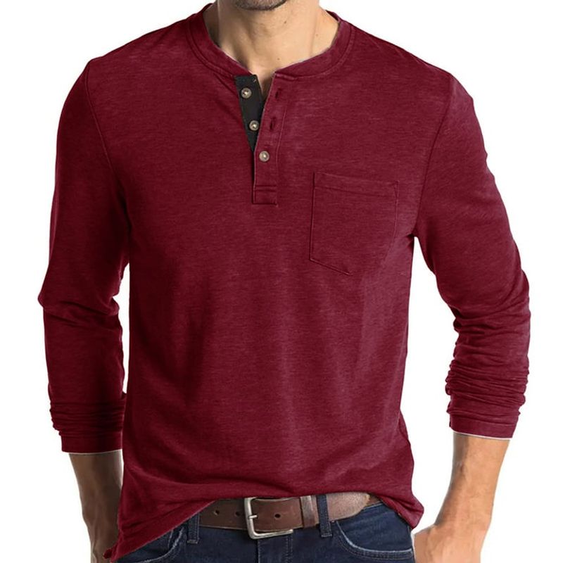 TIOZONEY - Polera Manga Larga Algodón Hombre