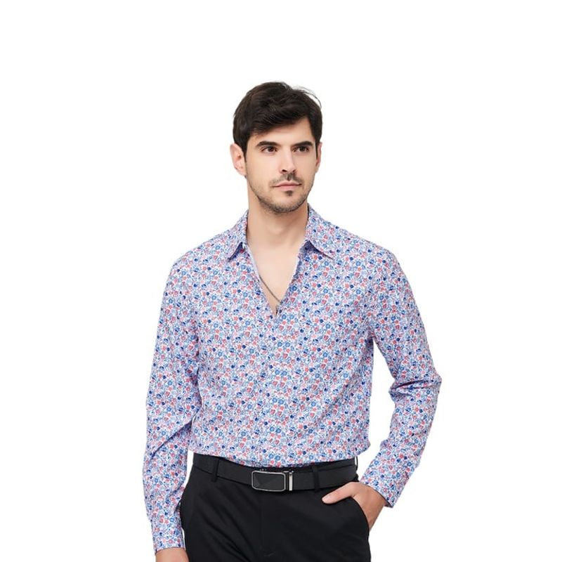 TIOZONEY - Camisa floral de manga larga