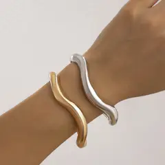 TIOZONEY - 2pcs razaletes dorados para mujer