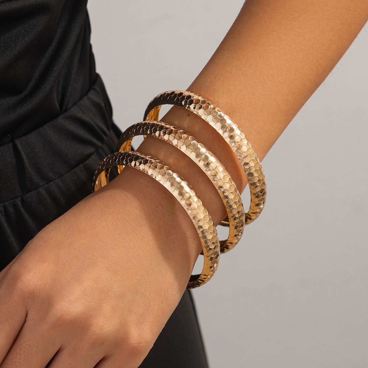 TIOZONEY - 3pcs Pulsera de metal para mujer