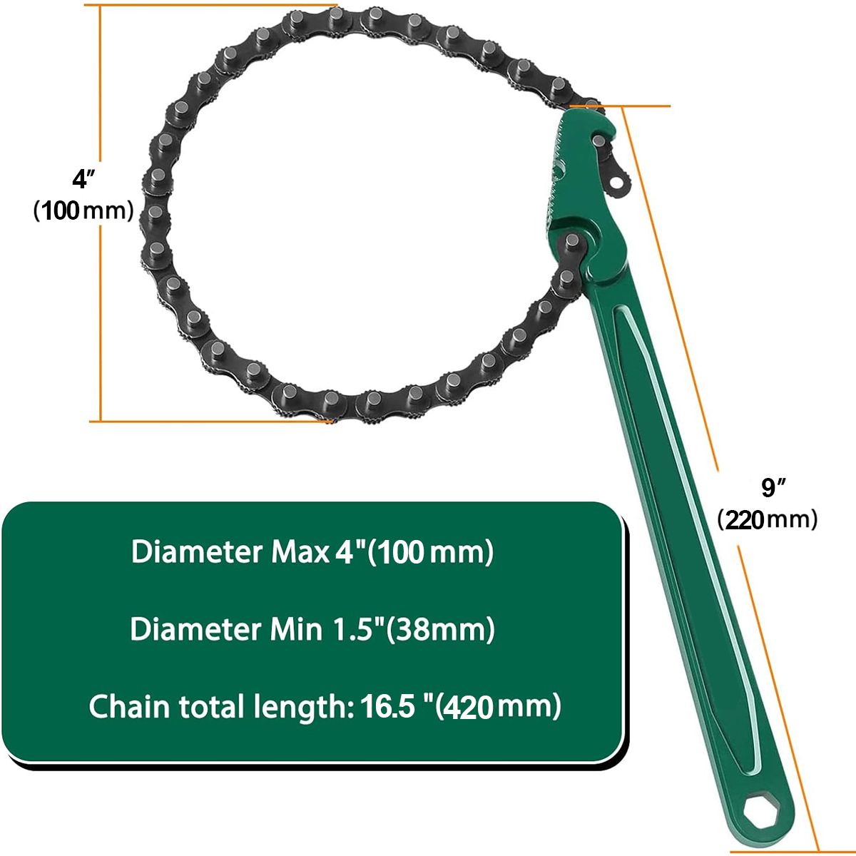 EDWINAYY - Llave Saca Filtro Cadena 9 Pulgadas 220mm / Toolstore