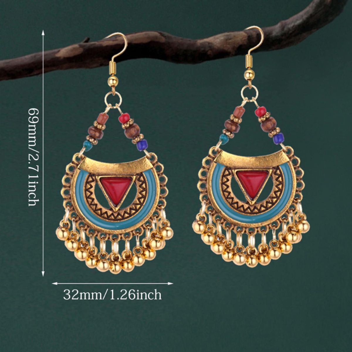 TIOZONEY - 1PCS Aretes Bohemios Hechos a Mano