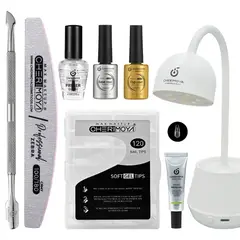 CHERIMOYA - Kit De Soft Gel Tips Completo Y Lámpara Uvled 18w