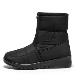 TIOZONEY - Botas de nieve impermeables para mujer Negro