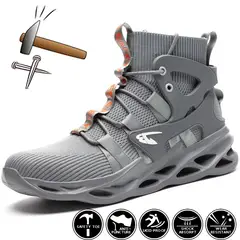 TIOZONEY - Zapatos De Seguridad Transpirables A Prueba De Golpes - Gris