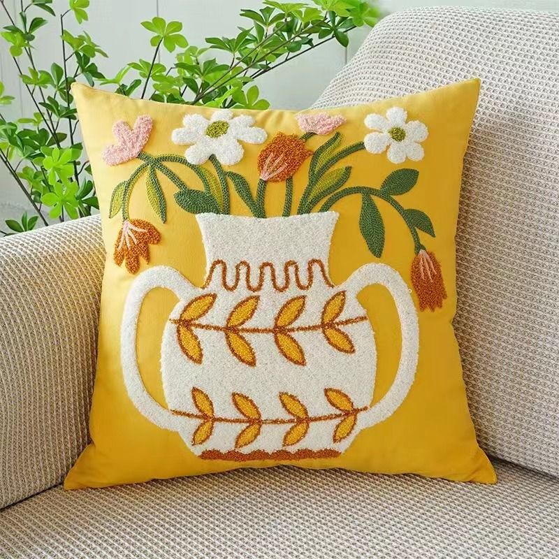 TIOZONEY - Funda de almohada bordada18 x 18 pulgadas.