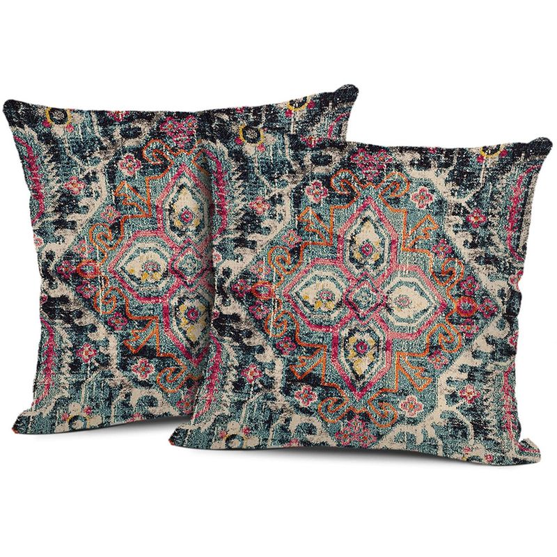 TIOZONEY - 2pcs Funda de almohada bordada19 x 19 pulgadas