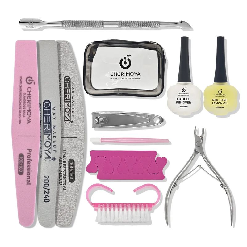 CHERIMOYA - Kit De 12 Herramientas Completas Para Cutículas Cherimoya