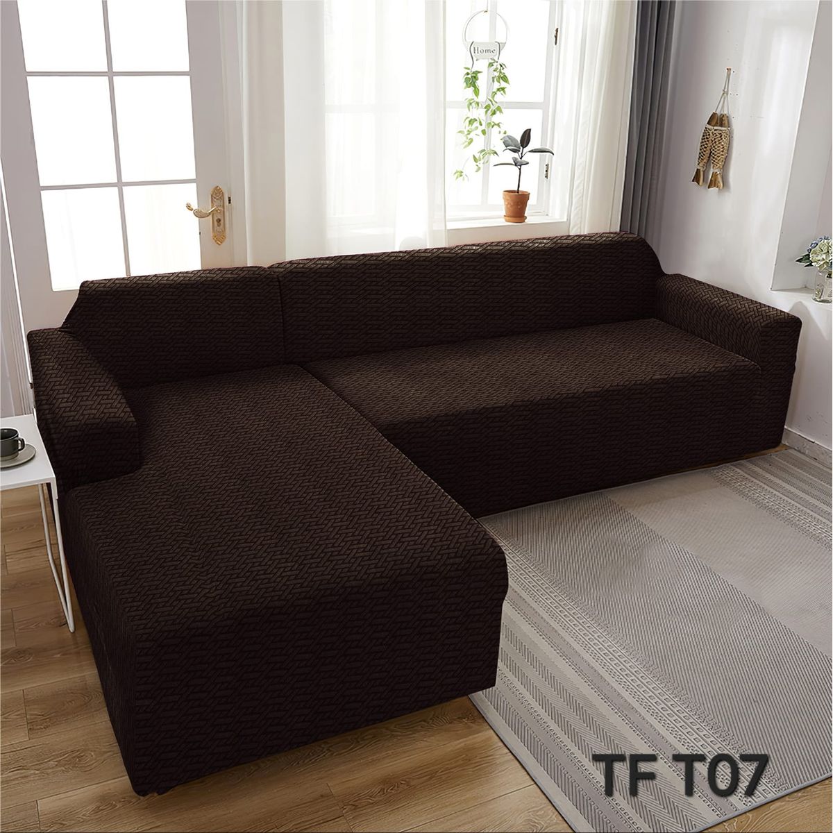 CASA SOL - Funda Cubre Sofá 3 Cuerpos Textura Tipo L Sillón 230x180cm