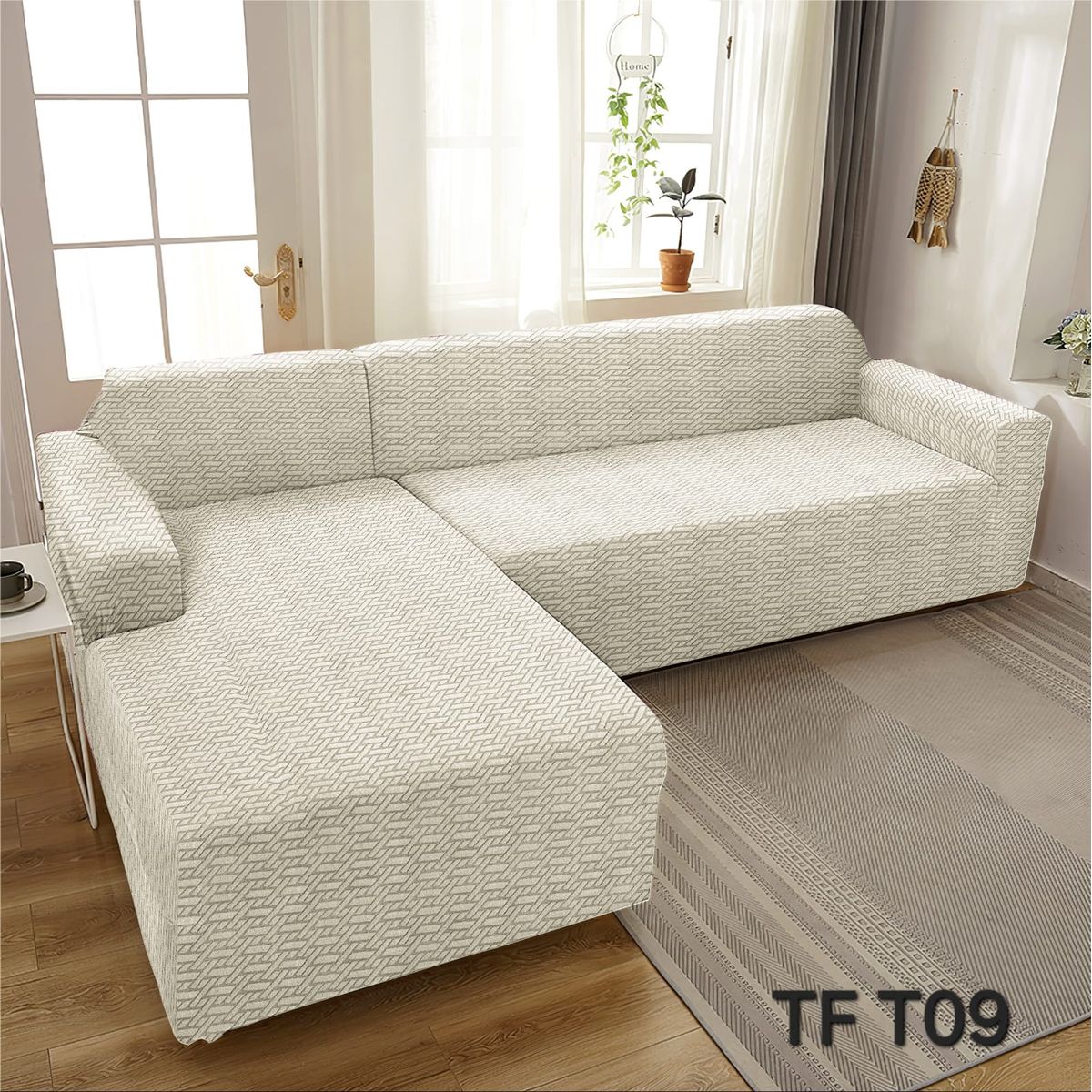 CASA SOL - Funda Cubre Sofá 3 Cuerpos Textura Tipo L Sillón 230x180cm