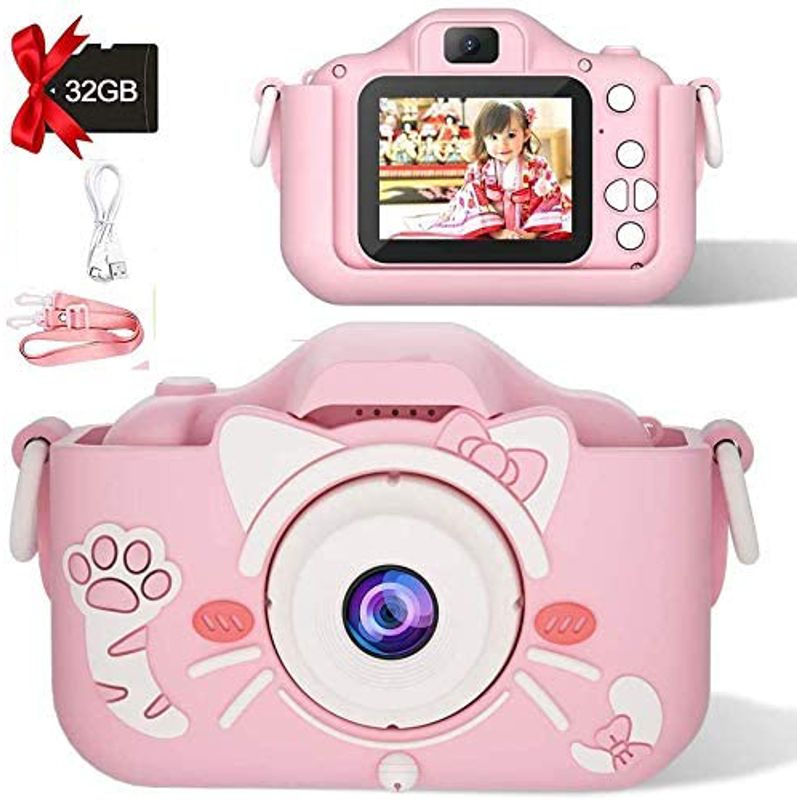 TIOZONEY - Cámara Digital Hd Para Niños Juguete Foto Video Con 32gb Sd