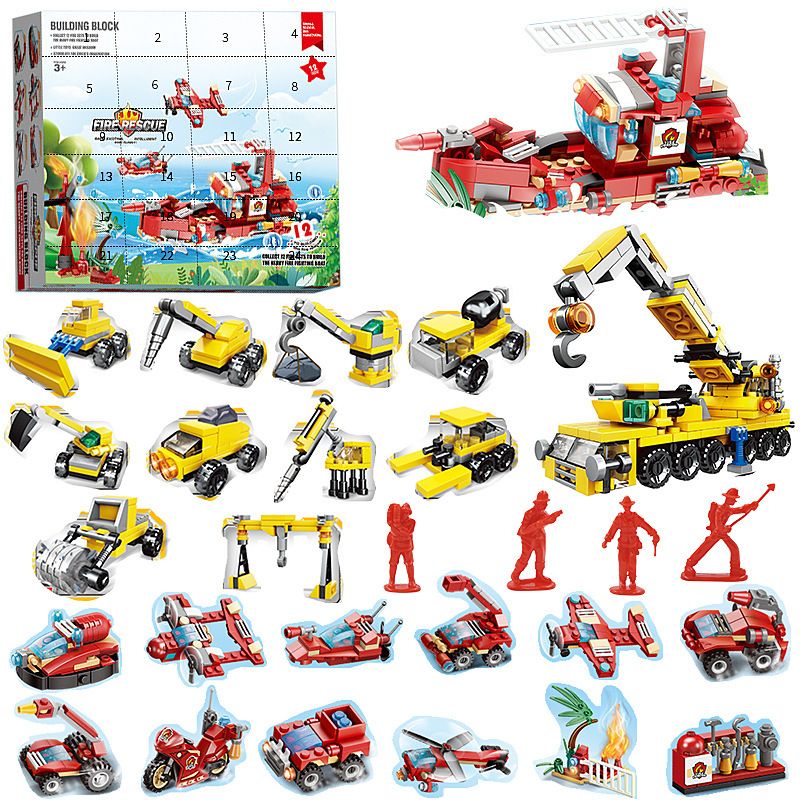 TIOZONEY - Calendario de Adviento vehículos de construcción de bloques