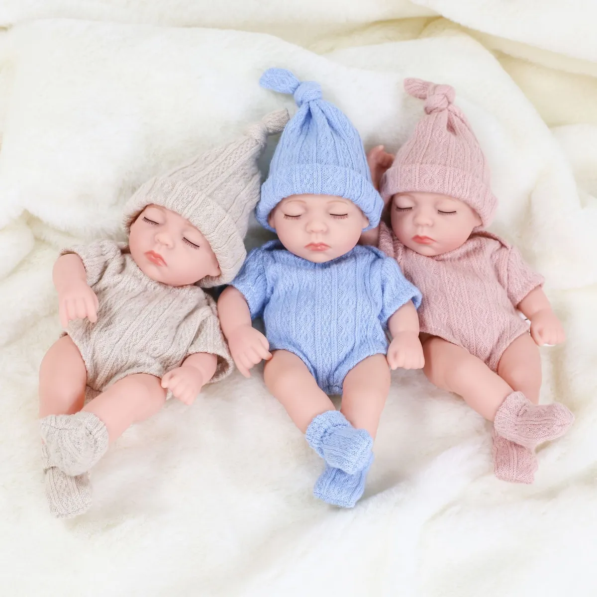 TIOZONEY - Muñeca bebe reborn vinilo de silicona juguetes para 19cm