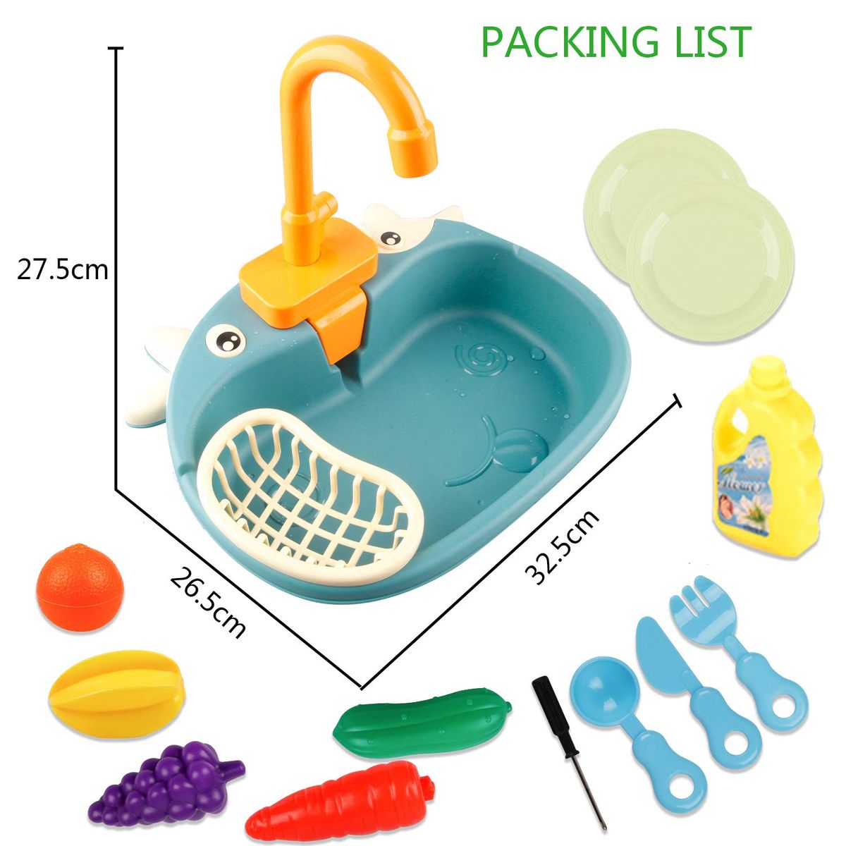 TIOZONEY - 16PCS Juguete de lavavajillas para niños