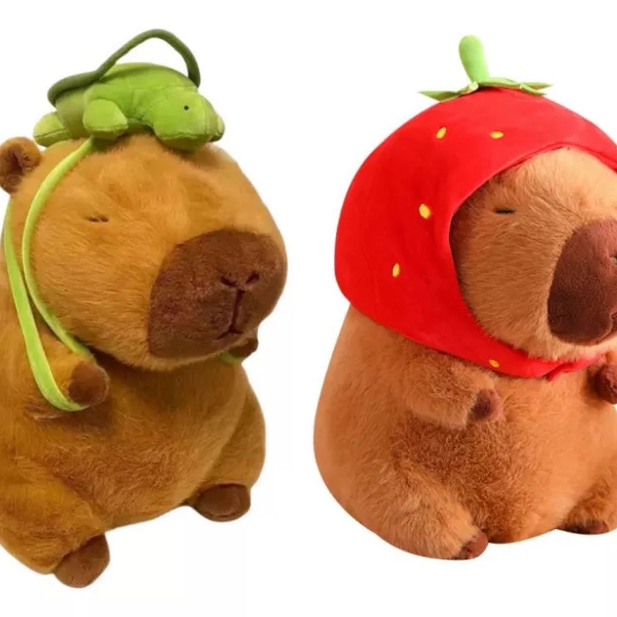 TIOZONEY - Bonito Peluche De Capibara Con Forma De Fresa 2 Unidades-