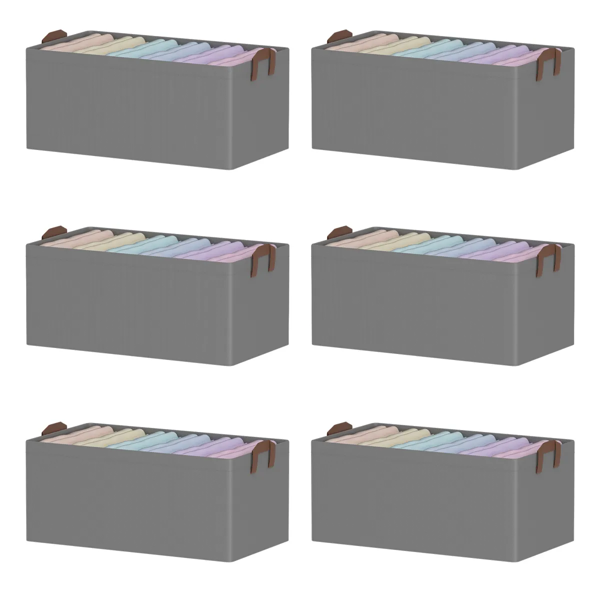 YAYKO - 6 X Bolsas Organizador Ropa Caja Plegable Asa Almacenamiento