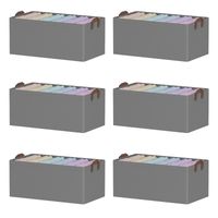 6 X Bolsas Organizador Ropa Caja Plegable Asa Almacenamiento