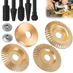 KUANGYE - Juego De 4 Discos Para Tallar Madera+juego De 5 Escofinas