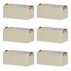 YAYKO - 6 X Bolsas Organizador Ropa Caja Plegable Asa Almacenamiento