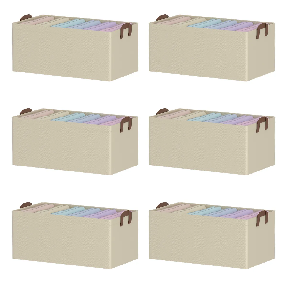 YAYKO - 6 X Bolsas Organizador Ropa Caja Plegable Asa Almacenamiento