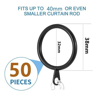 Imagen 2 del producto Pack 50 Unidades Argolla Para Barra Cortina De Metal 25 Mm