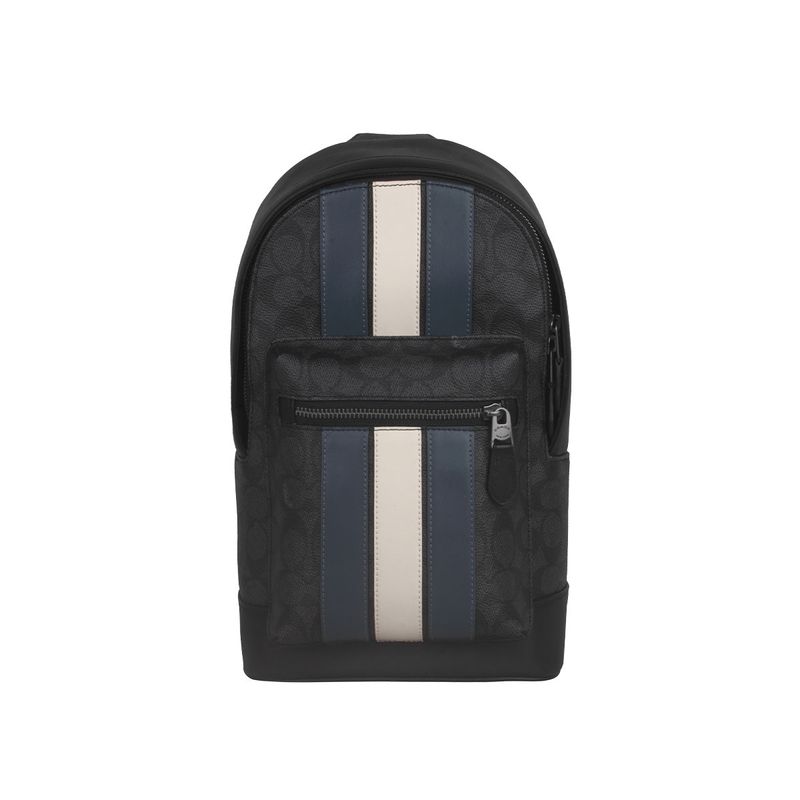 COACH - COACH West Pack In Signature Canvas With Varsity Stripe CV923