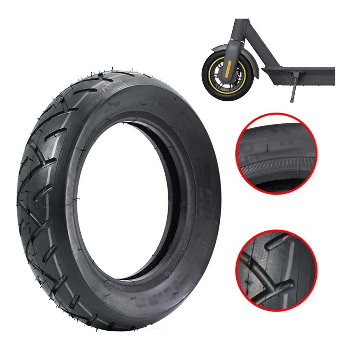 KUANGYE - Neumatico 10x250 Para Scooter Eléctrico