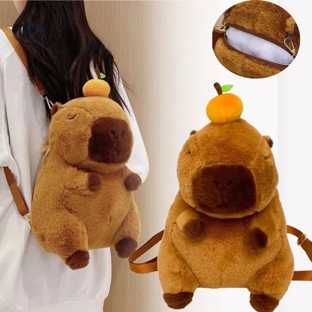 KUANGYE - Mochila Capibara Kawaii Bolso Felpa Carpincho Animal