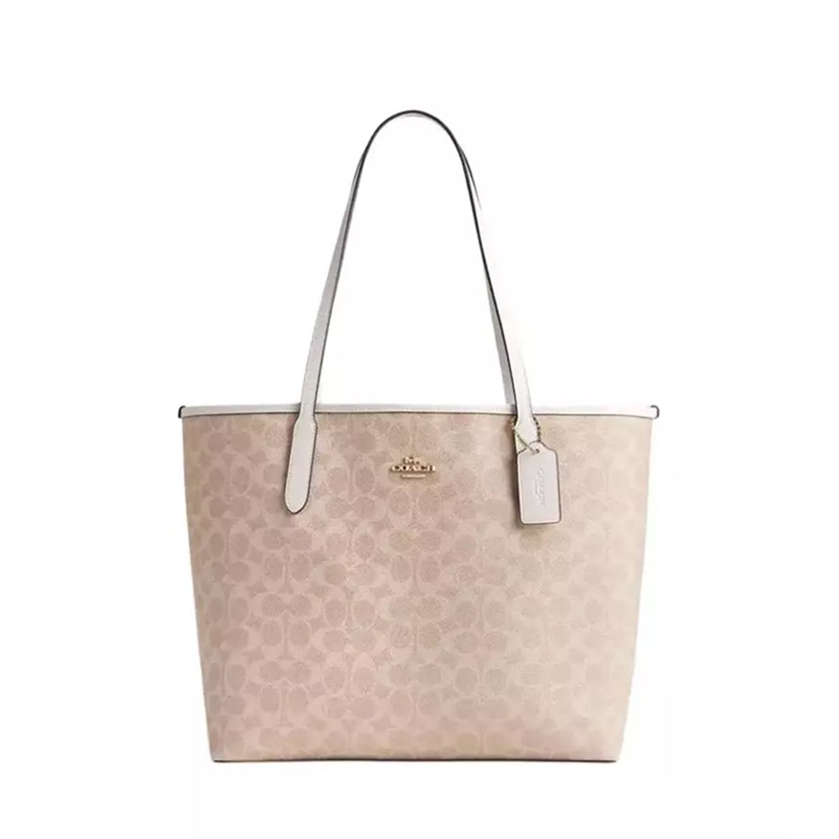 COACH - COACH City Tote Bag In Signature Canvas Sand Chalk CV976