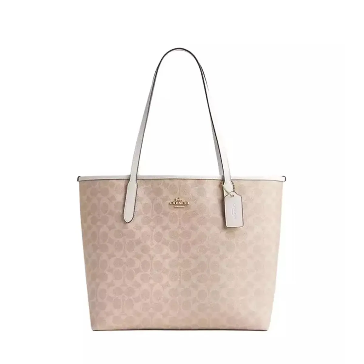 COACH - COACH City Tote Bag In Signature Canvas Sand Chalk CV976
