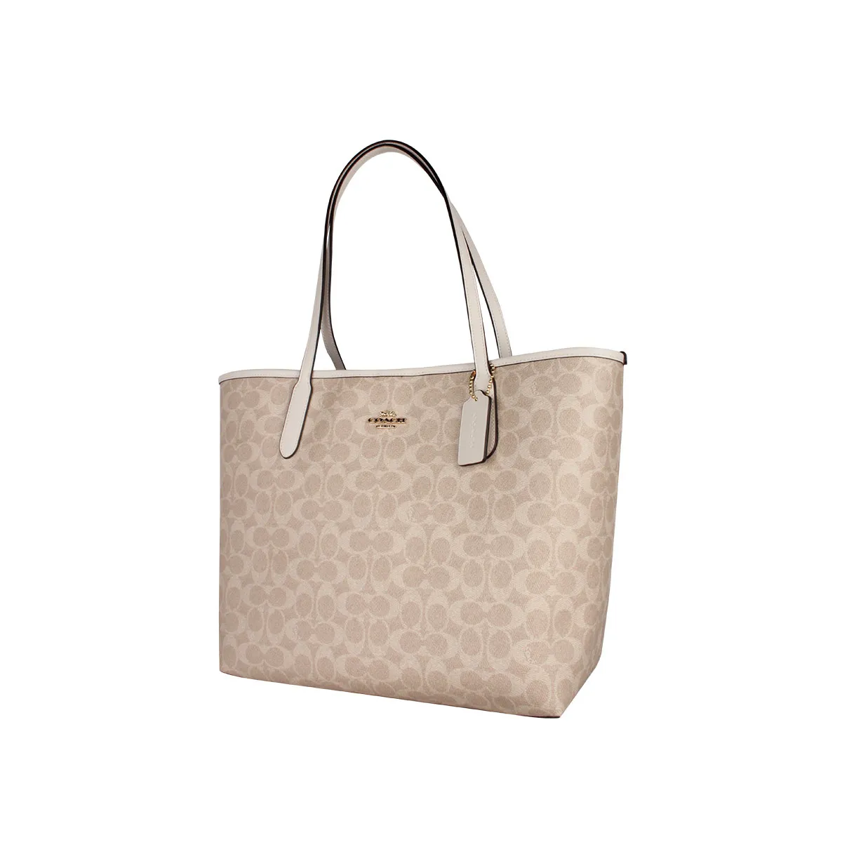COACH - COACH City Tote Bag In Signature Canvas Sand Chalk CV976