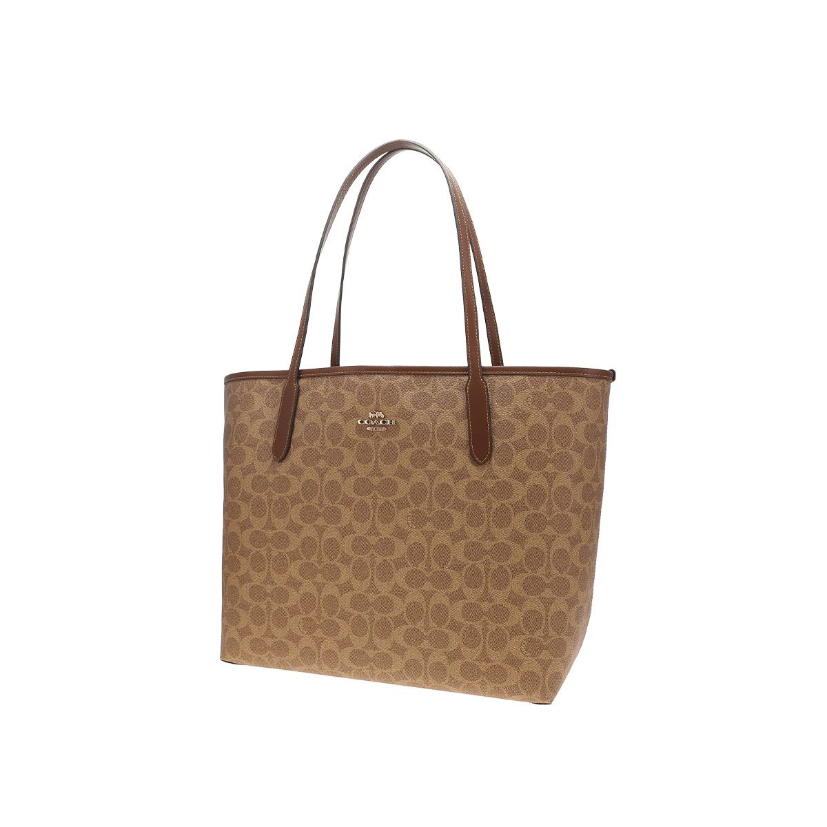 COACH - COACH City Tote Bag In Signature Canvas Tan Brown CV976