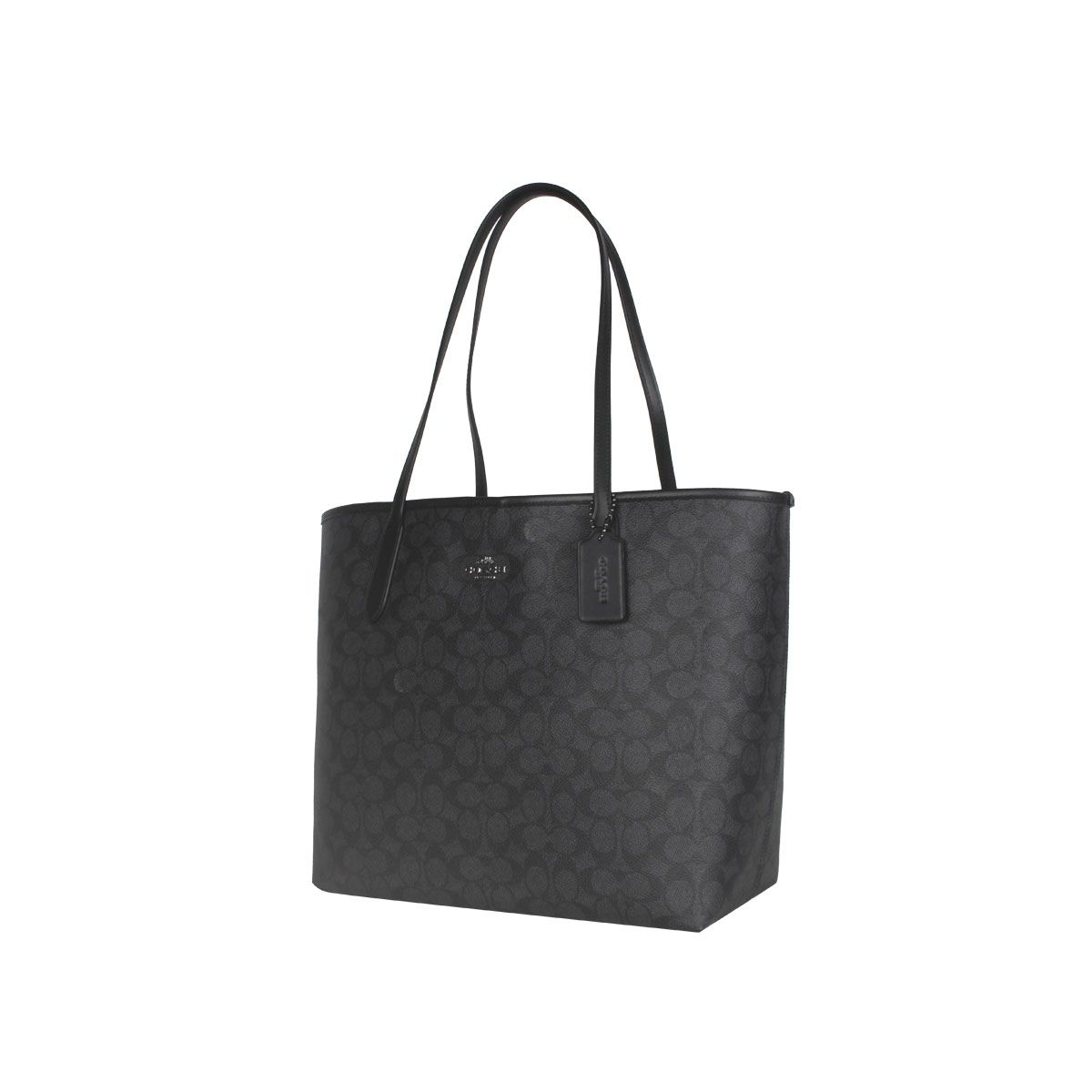 COACH - COACH CITY Womens Black-Grey Tote Handbag