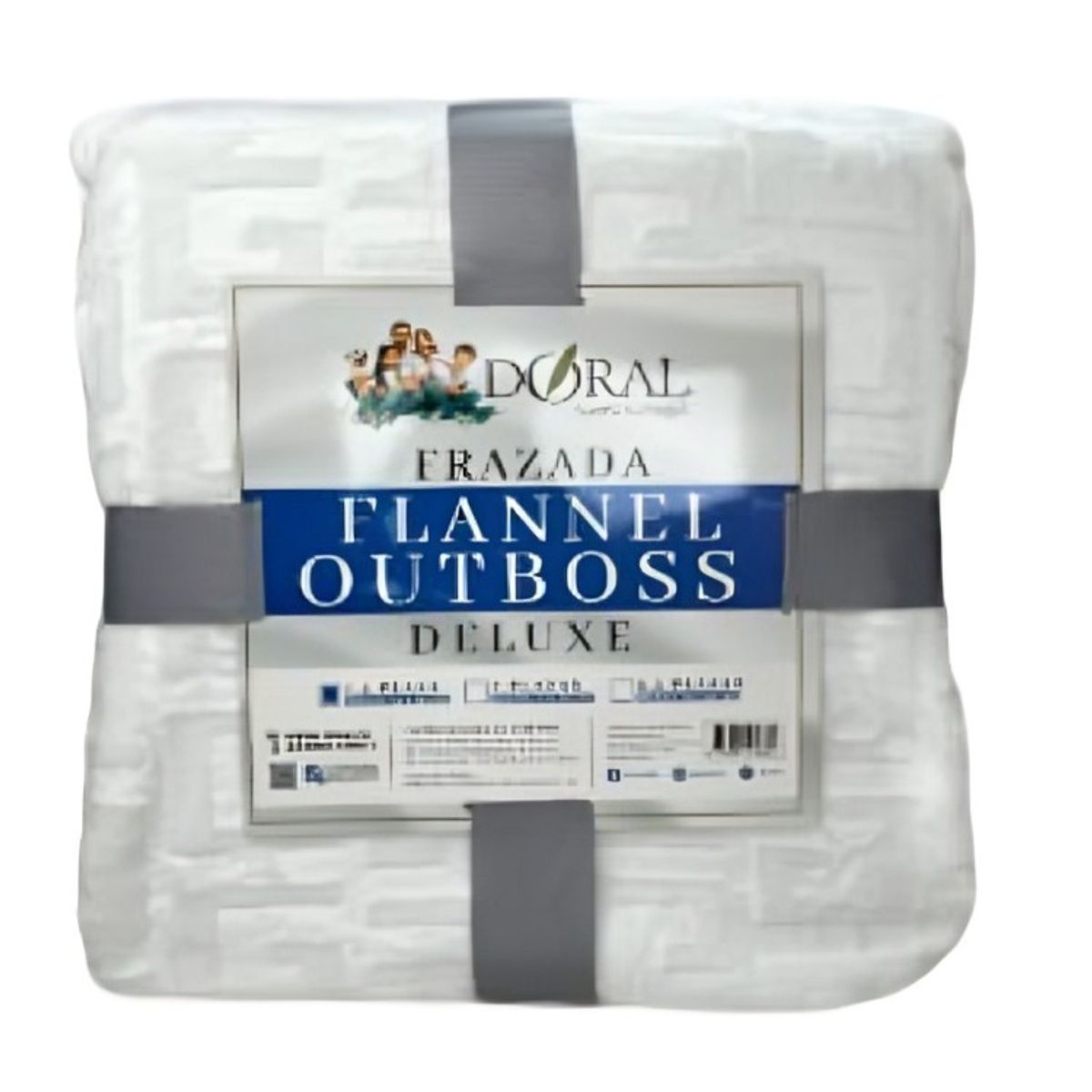 DELUXE - Frazada Flannel Outboss Deluxe 1.5 Plazas / Blanco.