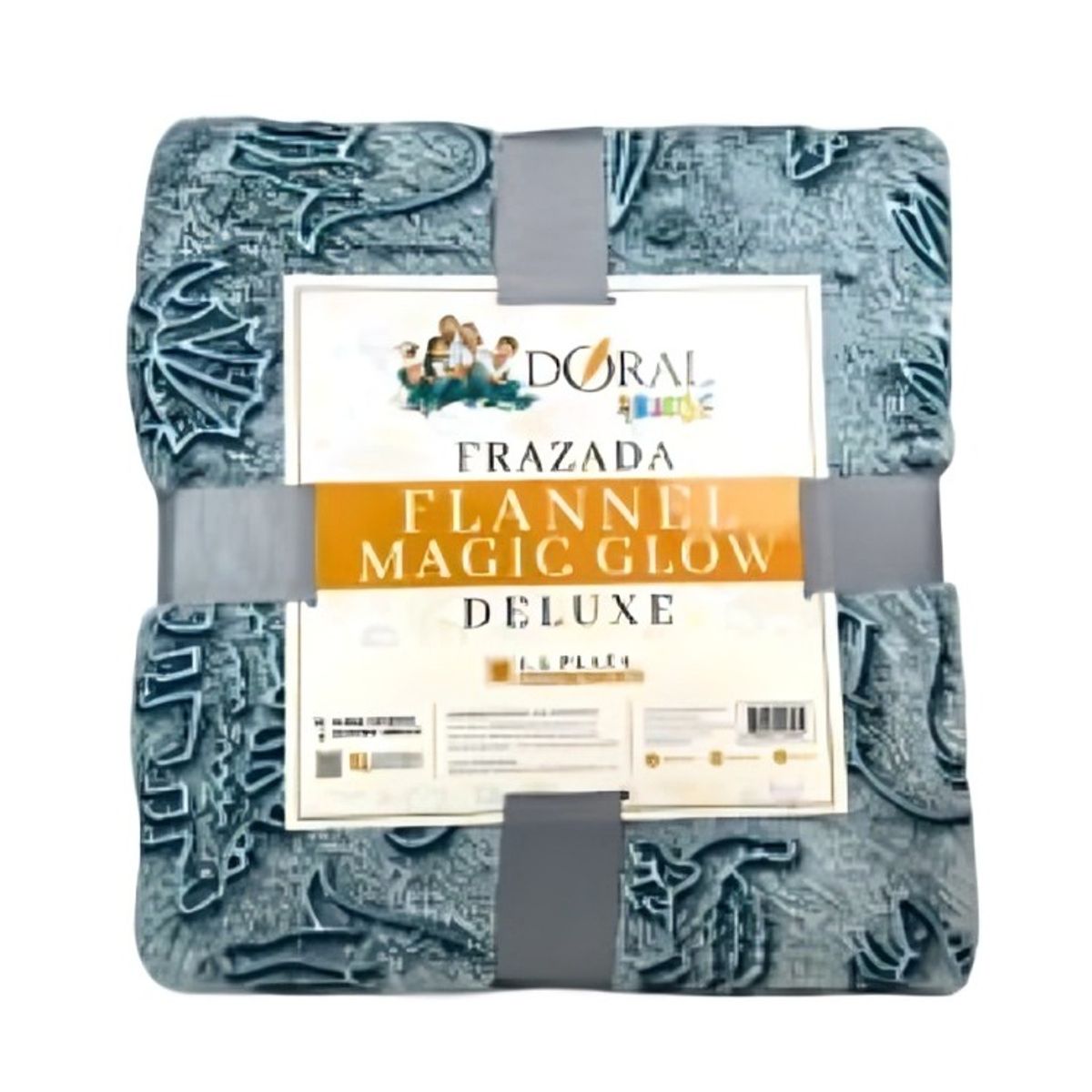 GENERICO - Manta Flannel Magic Glow Dinosaurio 1.5 Plazas