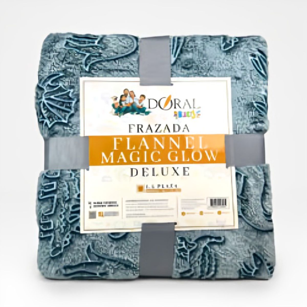 GENERICO - Manta Flannel Magic Glow Dinosaurio 1.5 Plazas