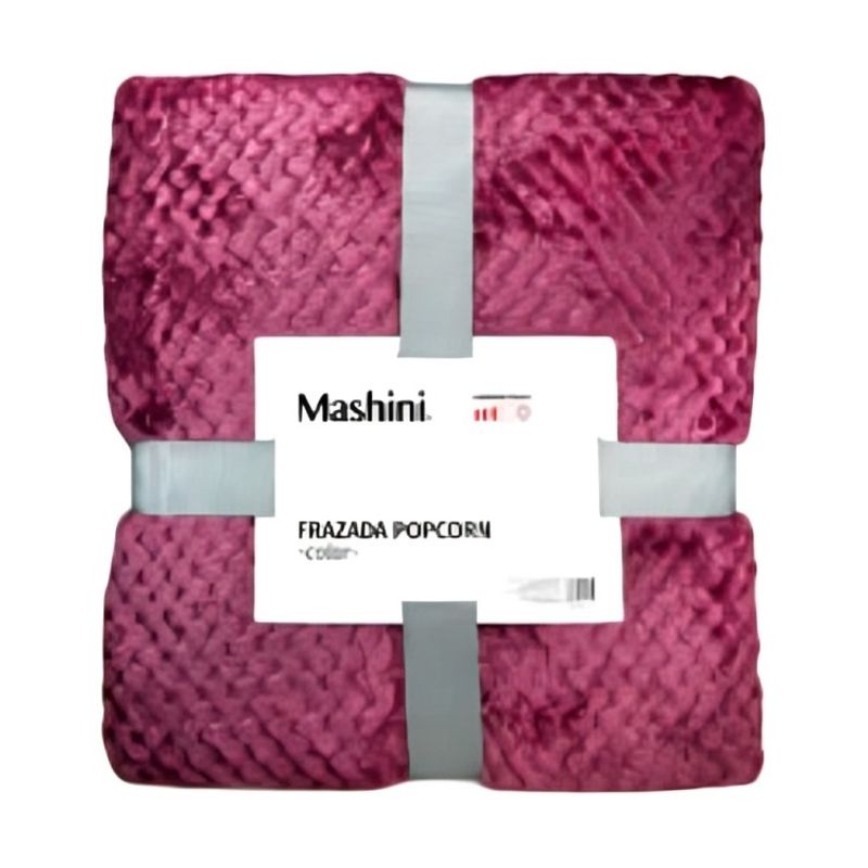 MASHINI - Frazada PopCorn 1.5 Plazas / Burdeo – Mashini.