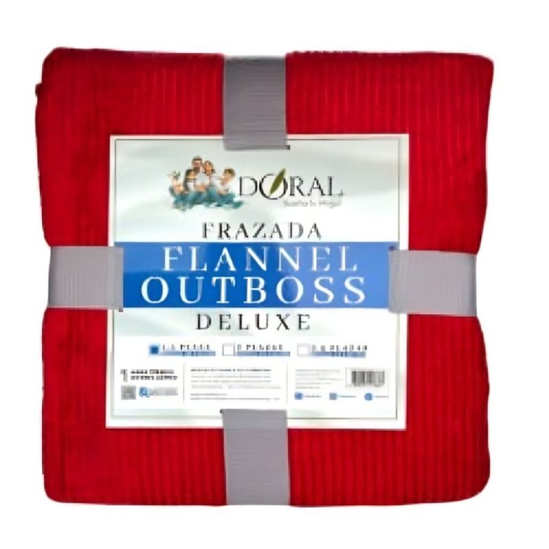 DELUXE - Frazada Flannel Outboss Deluxe 1.5 Plazas / Rojo – Doral
