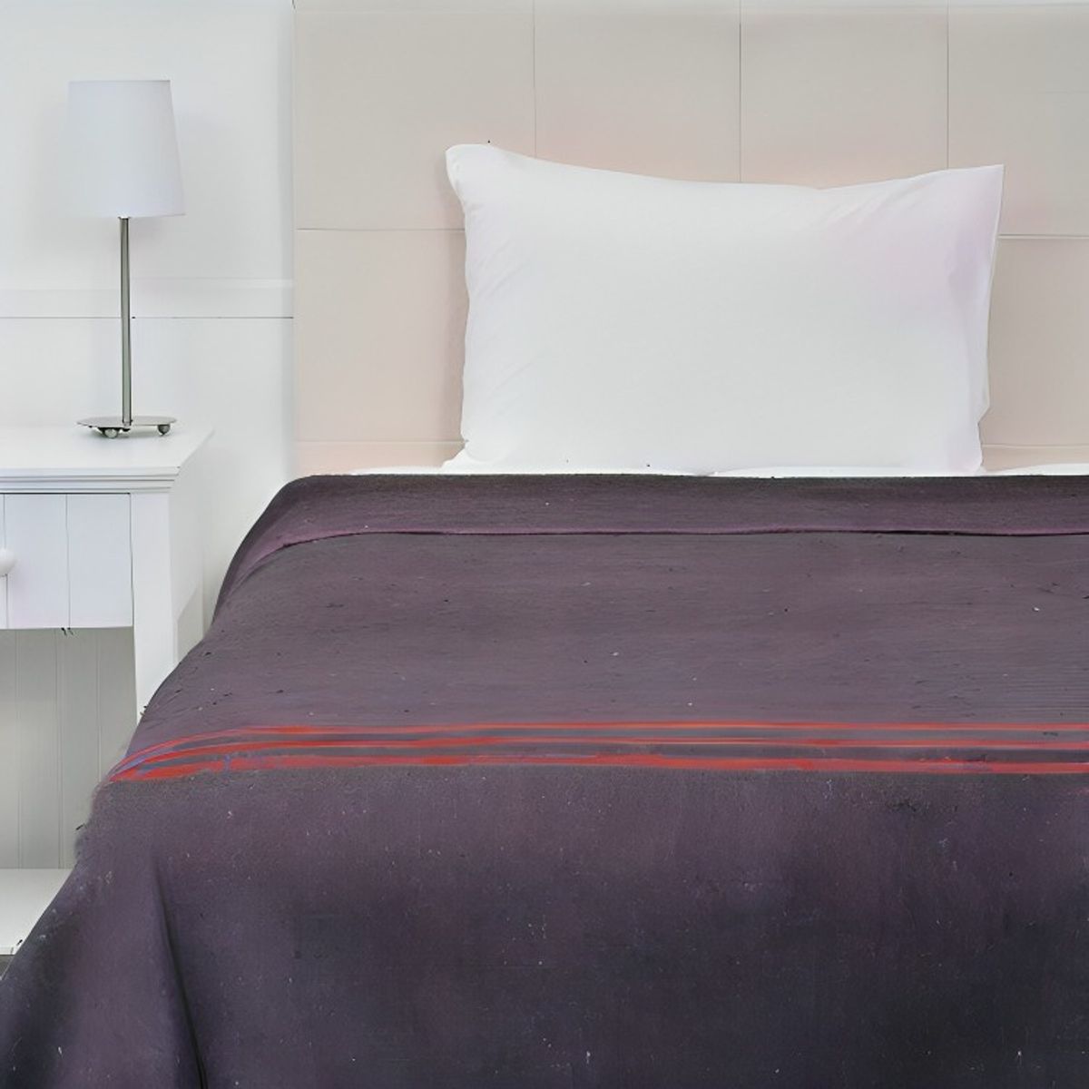 PLUMETTI - Frazada Térmica Queen  Líneas Morado  Plumetti