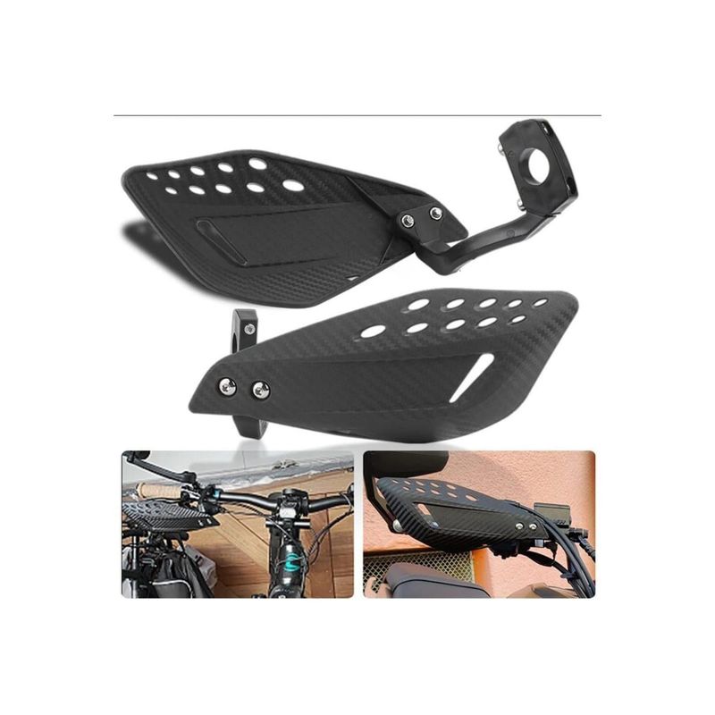 GENERICO - Protector para manillar de motos cubrepuños NEGROS.