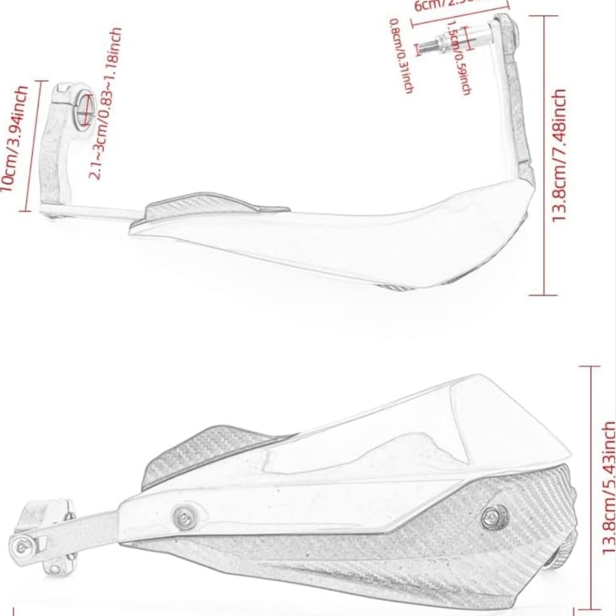 GENERICO - Protector para manillar de motos cubrepuños ROJOS