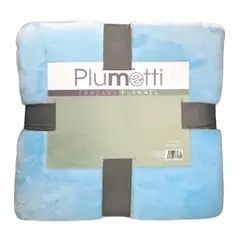 PLUMETTI - Frazada Flannel 1.5 Plazas / Celeste –
