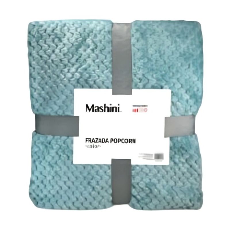 MASHINI - Frazada PopCorn 1.5 Plazas / Celeste – Mashini