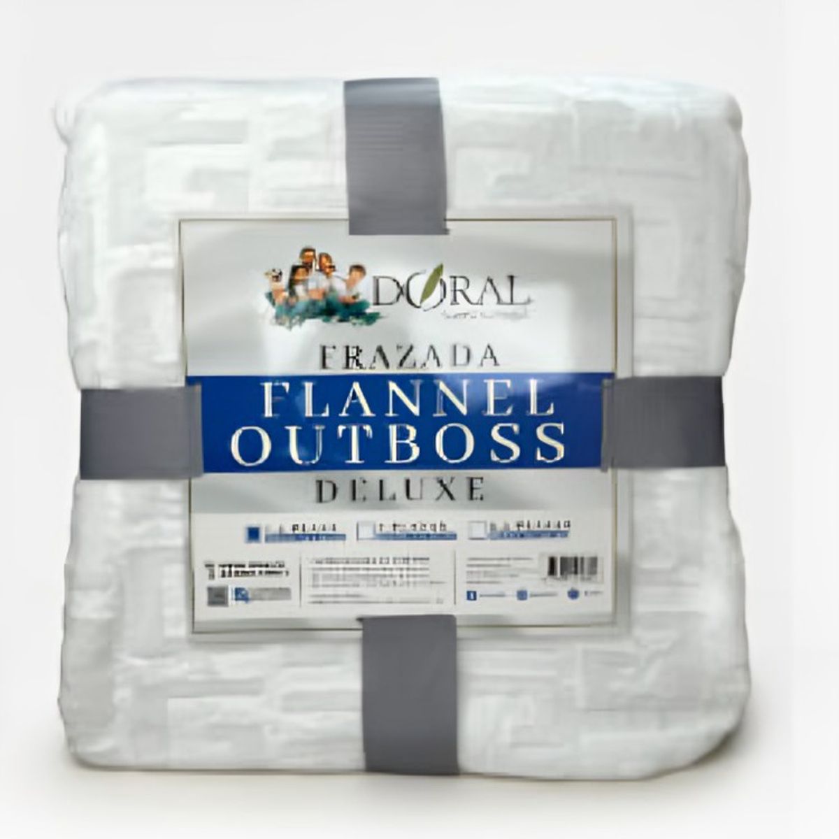 DELUXE - Frazada Flannel Outboss Deluxe 1.5 Plazas / Blanco