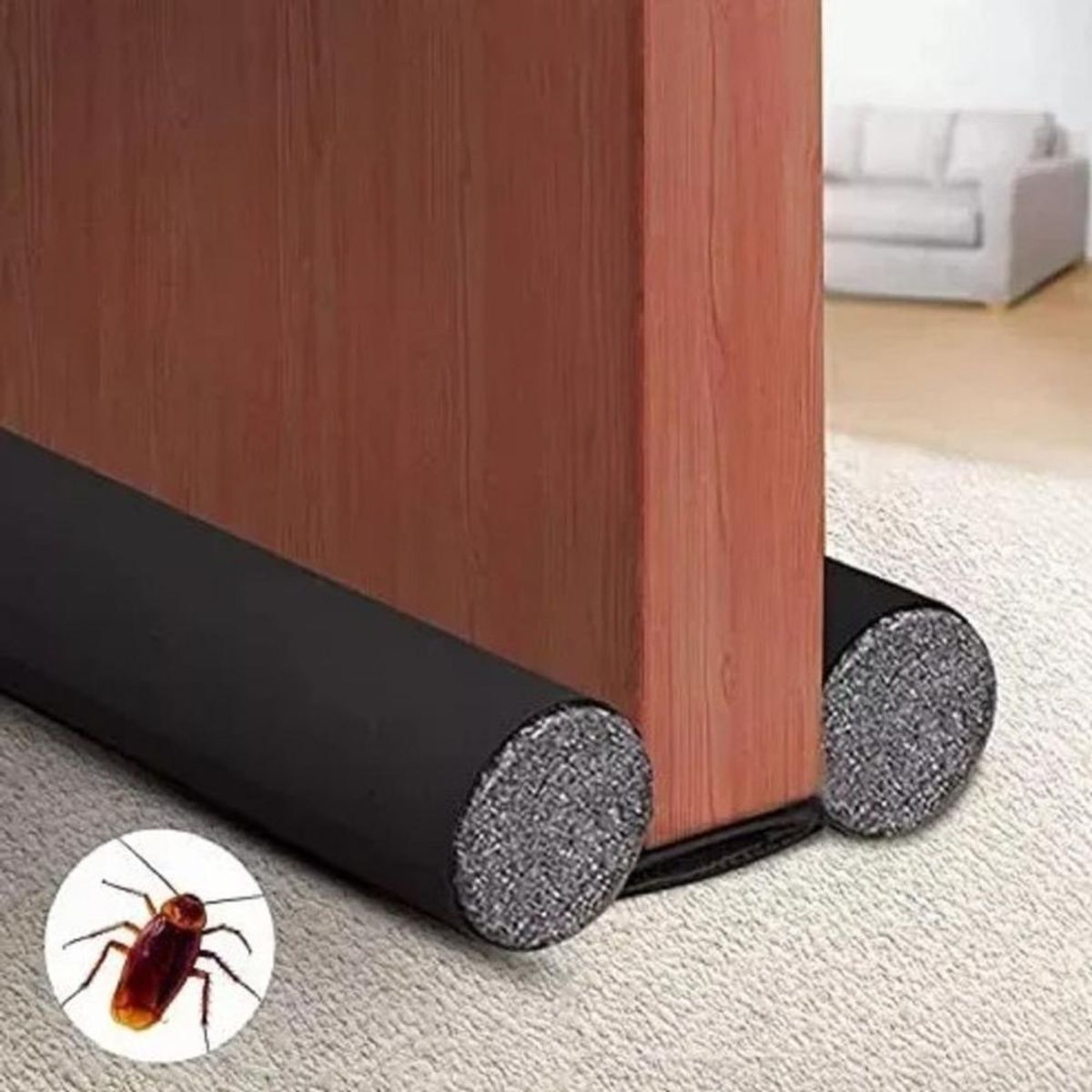 GENERICO - Aislante térmico para puertas y ventanas 90 cm - 1 unidad - Negro