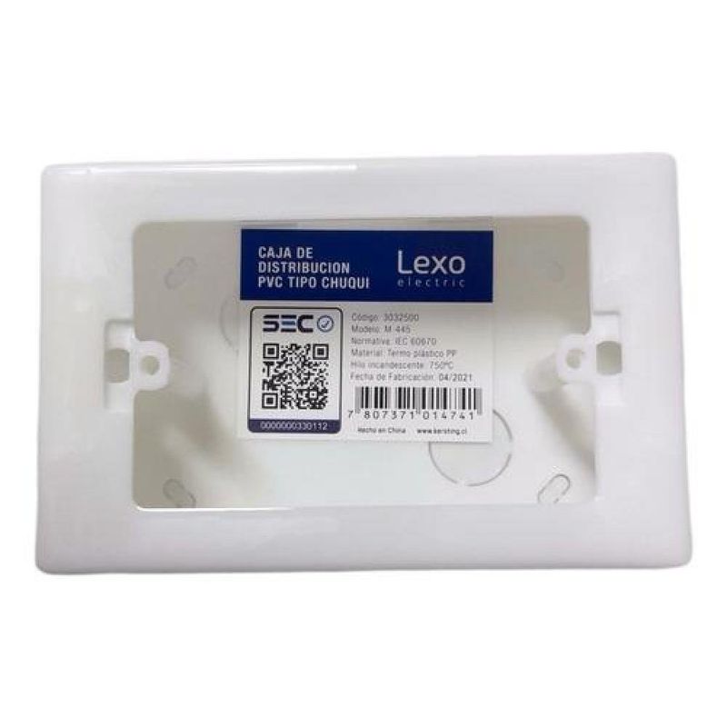 LEXO - Caja Chuqui Pvc 125x80x45mm Termoplastico M-445 Lexo - Multicolor.