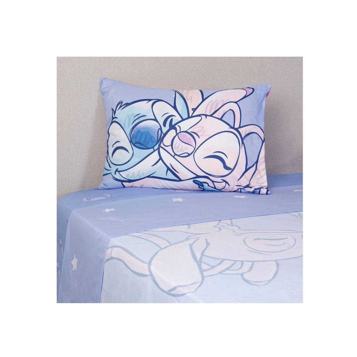 MASHINI - Juego De Sábanas Disney 1.5 Plazas - Mashini Nuevos Stitch Luna