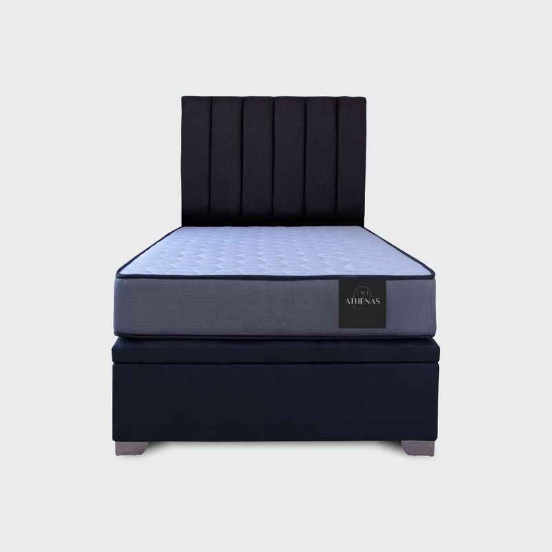 GENERICO - Cama baúl Elite Athenas 1 plaza con respaldo tubular apertura horizontal