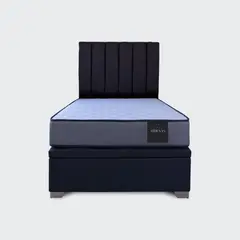 GENERICO - Cama baúl Elite Athenas 1 plaza con respaldo tubular apertura horizontal
