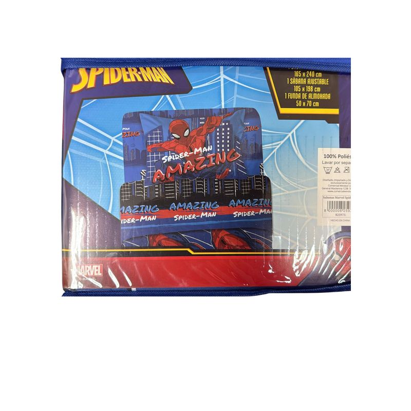 MASHINI - Juego De Sábanas Disney 1.5 Plazas - Mashini  Spiderman Azul